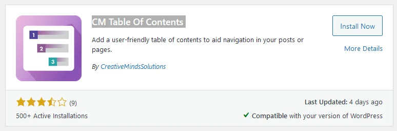 wordpress table of contents plugin