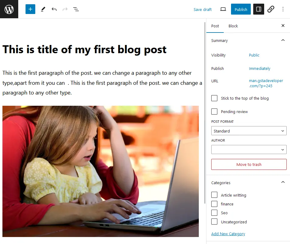 how to add a blog post in wordpress