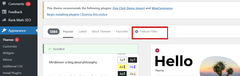 WordPress installation steps