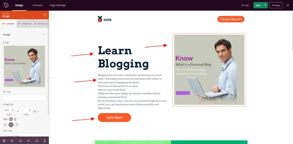 Landing Page in WordPress