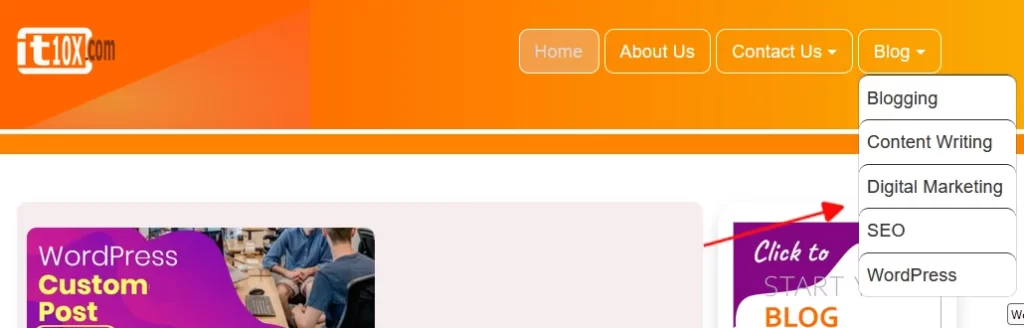 WordPress Sub Menu