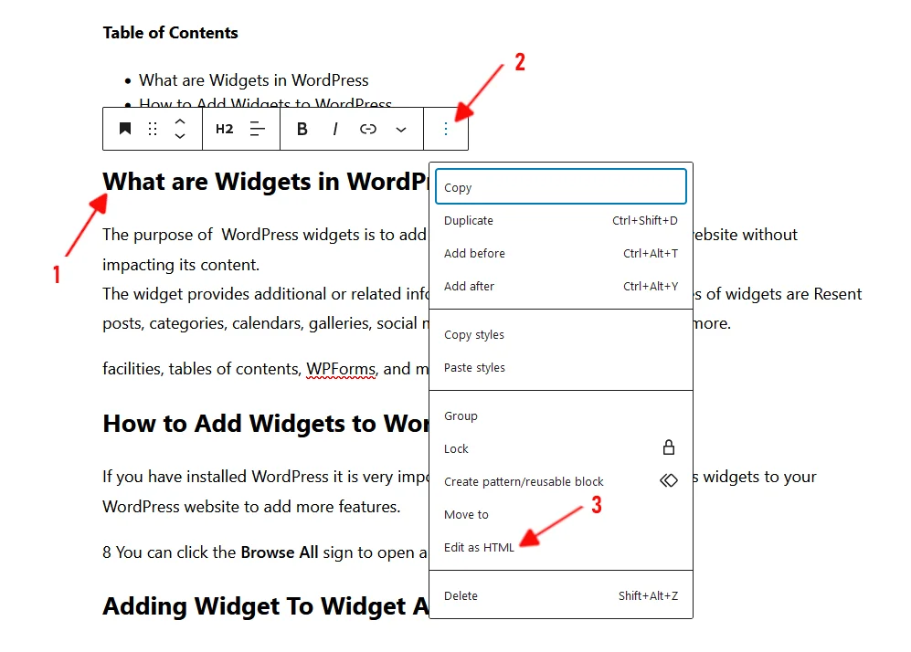 how to create table of contents in wordpress without plugin