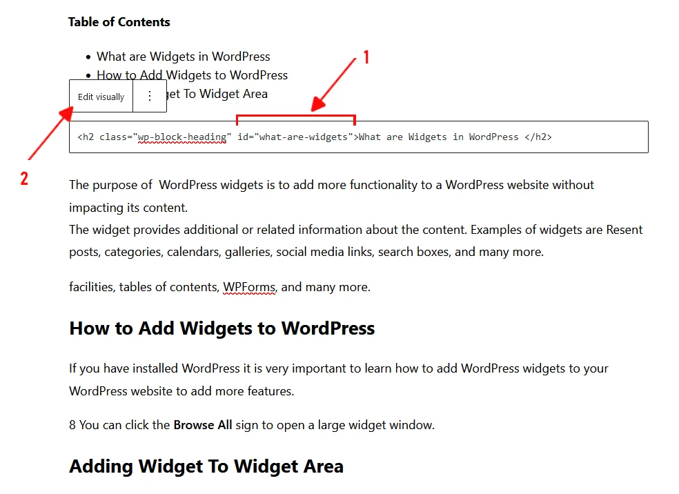 how to create table of contents in wordpress without plugin