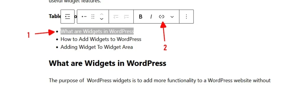 how to create table of contents in wordpress without plugin