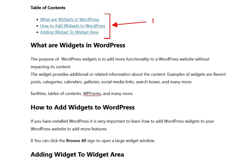 how to create table of contents in wordpress without plugin