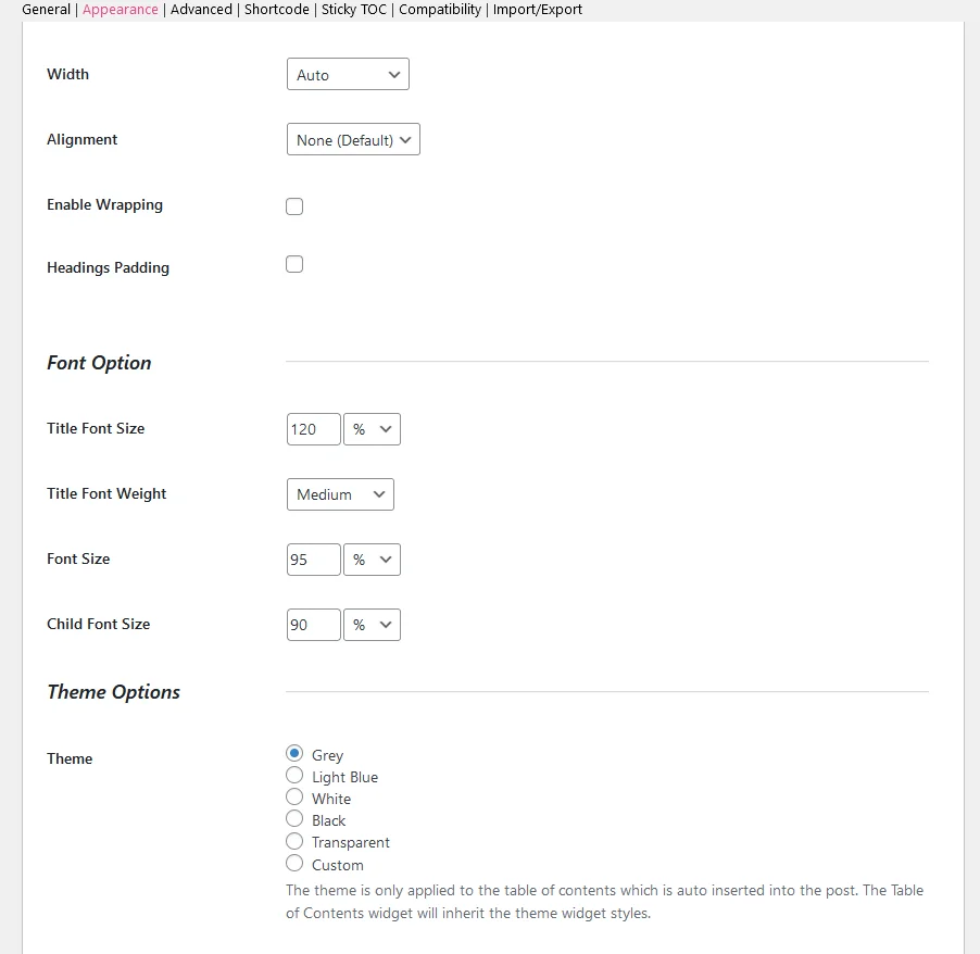 how to use easy table of contents plugin