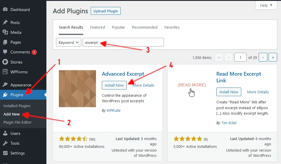 WordPress Excerpt Length