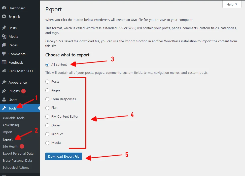 WordPress importer