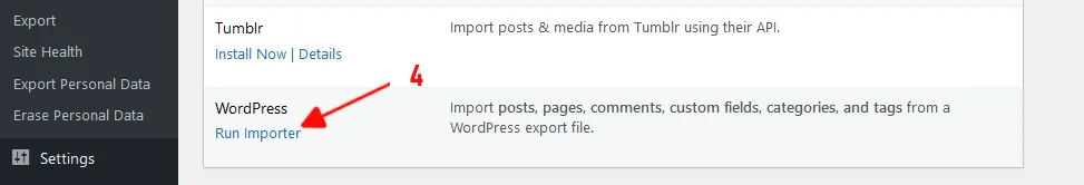 WordPress importer