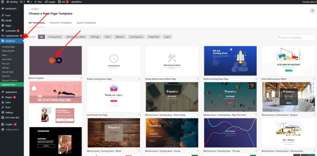 Custom Landing Page in WordPress