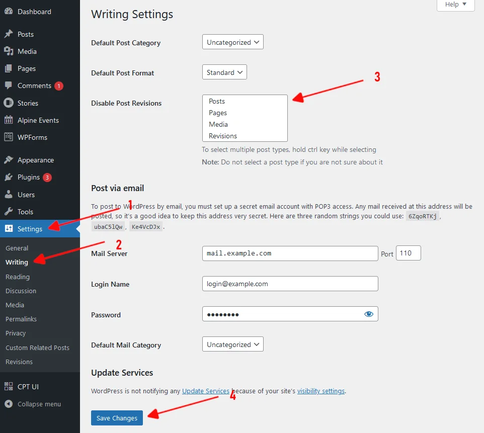 WordPress Revisions