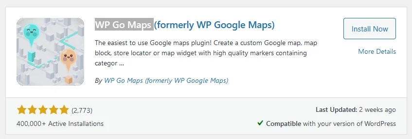 wordpress widget plugin of WP Go Maps (formerly WP Google Maps)