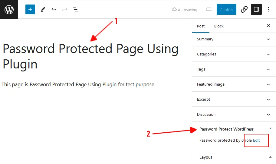 password protect wordpress site