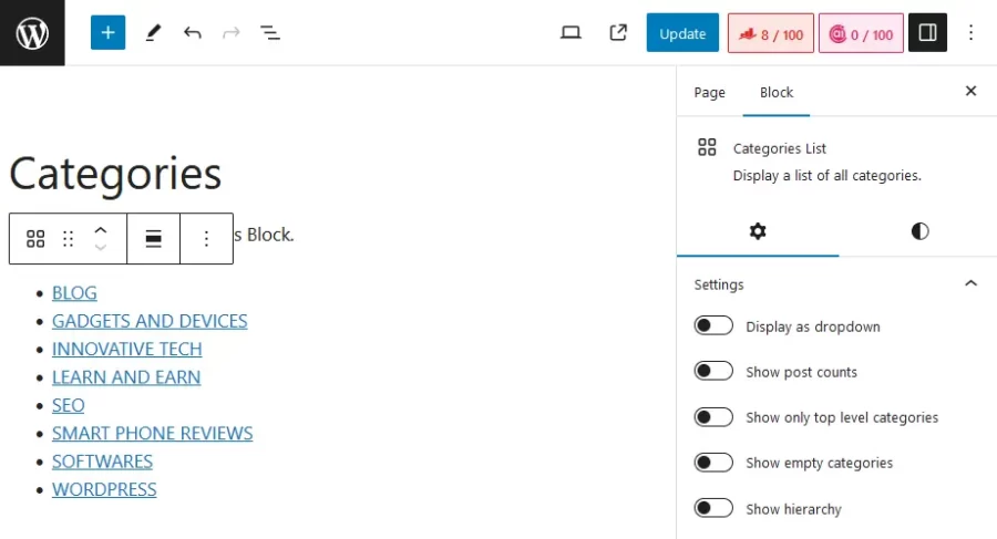 How to Add Categories Blocks in WordPress