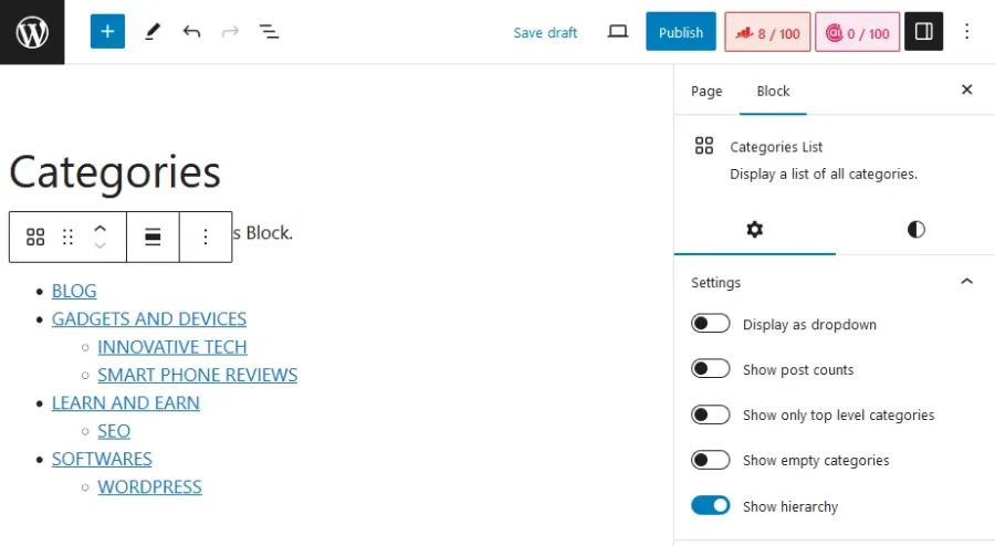 How to Add Categories Blocks in WordPress
