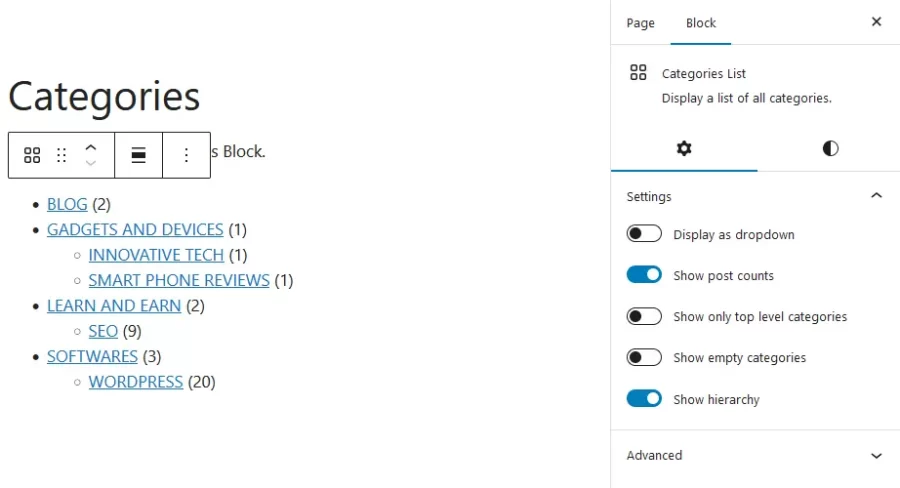 How to Add Categories Blocks in WordPress