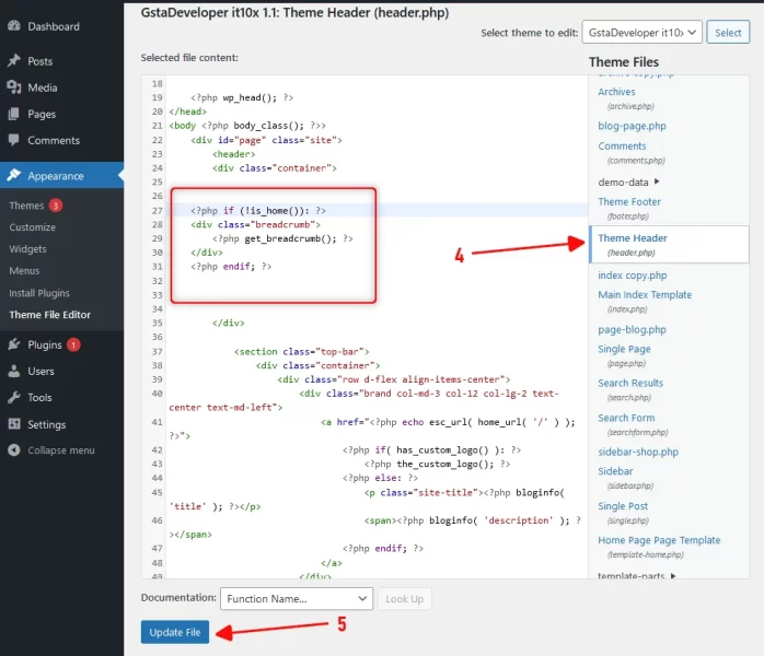 How to Add Breadcrumbs in WordPress Without Plugin
