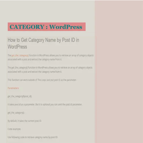 How to get Category name by Post ID in WordPress