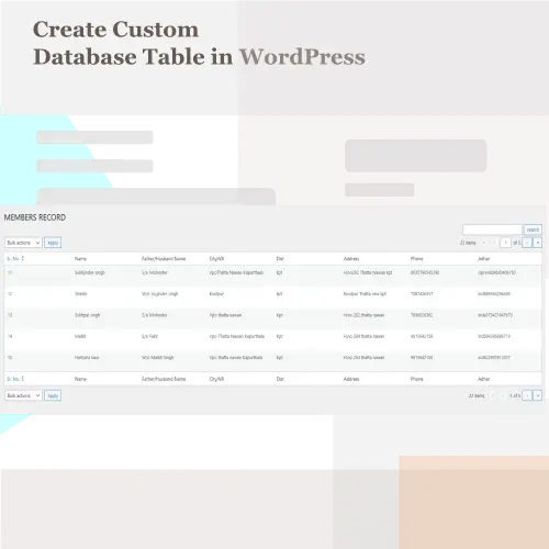 Create Custom Database Table in WordPress